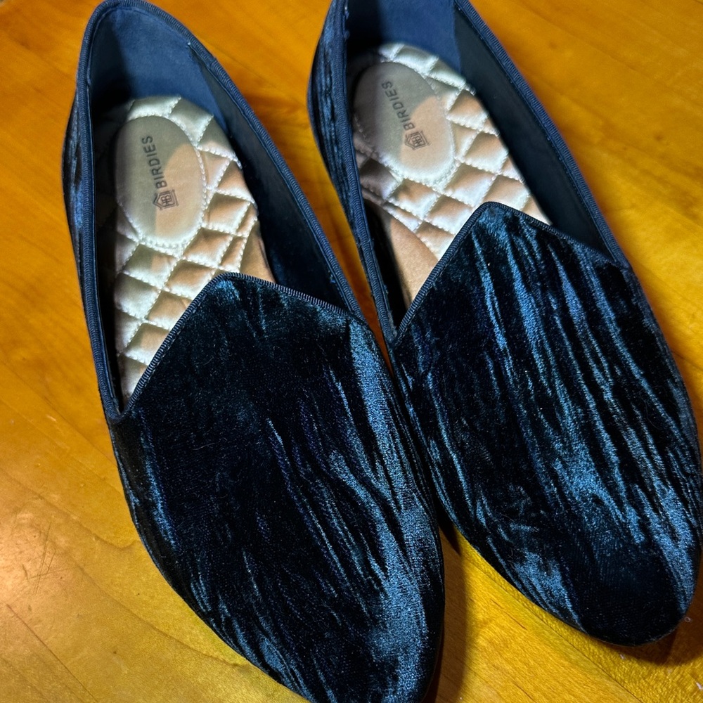 Birdies heron  Velvet Loafers - sapphire blue